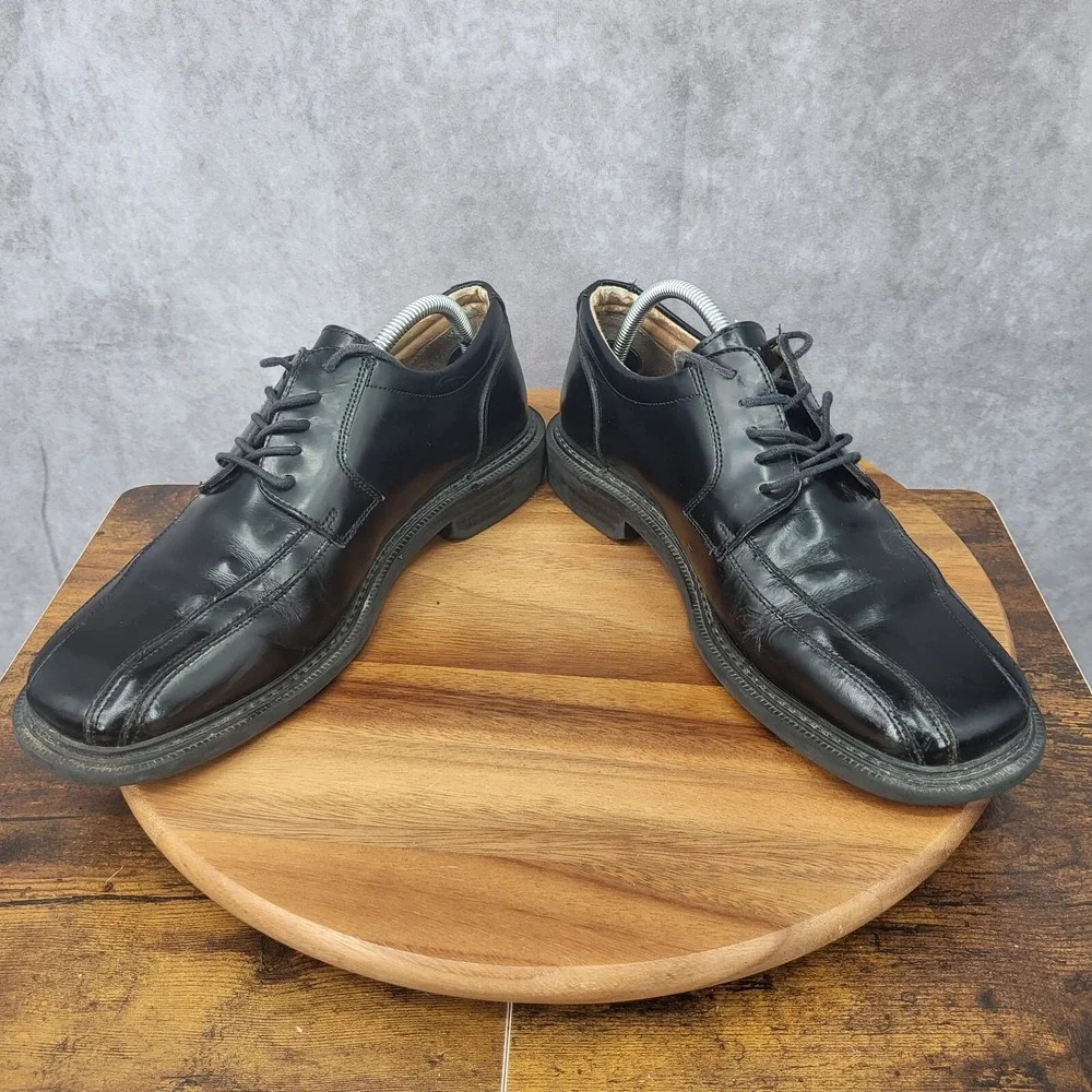 Vintage Skechers Oxford Shoes Men 9.5 Black Leather Chunky Y2K Cities Angel Itay